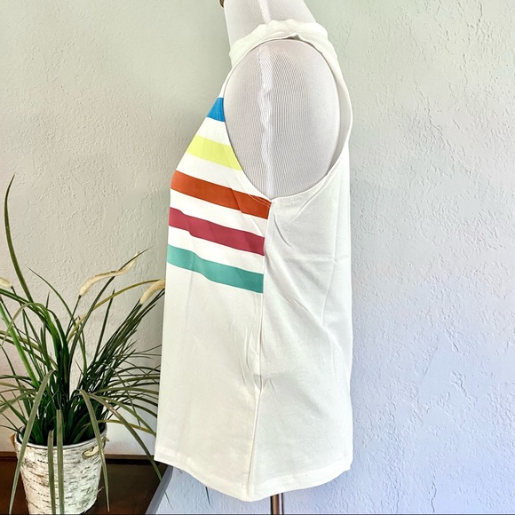 NWT Ginger G Rainbow Stripe Mockneck Tank - Picture 6 of 13